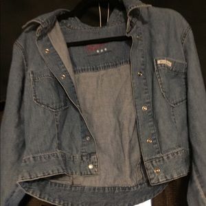 Guess denim cropped jacket. Size XL